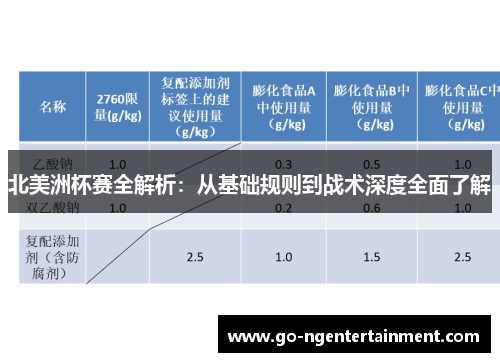 北美洲杯赛全解析：从基础规则到战术深度全面了解